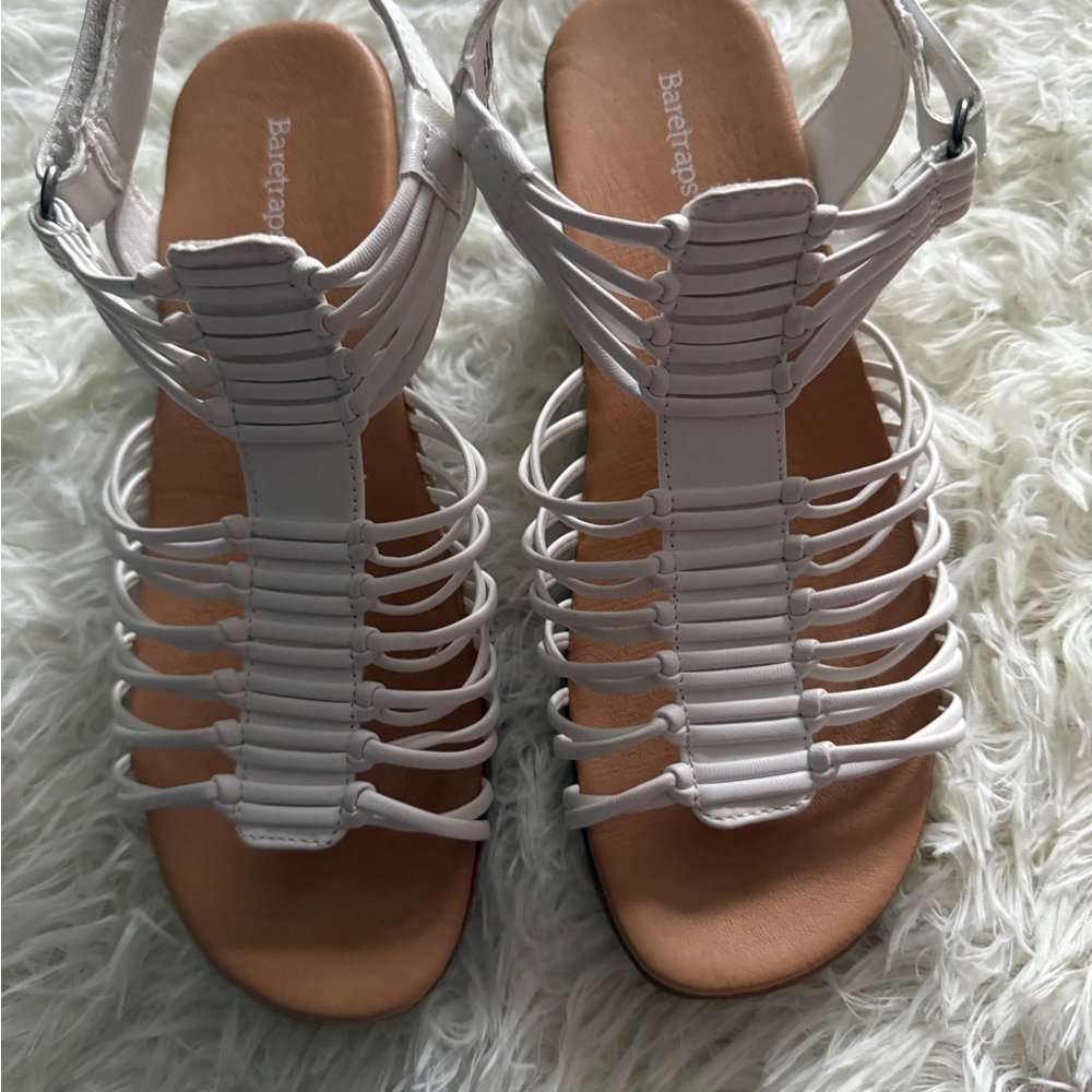 BareTraps Women's Cream Strappy Sandals